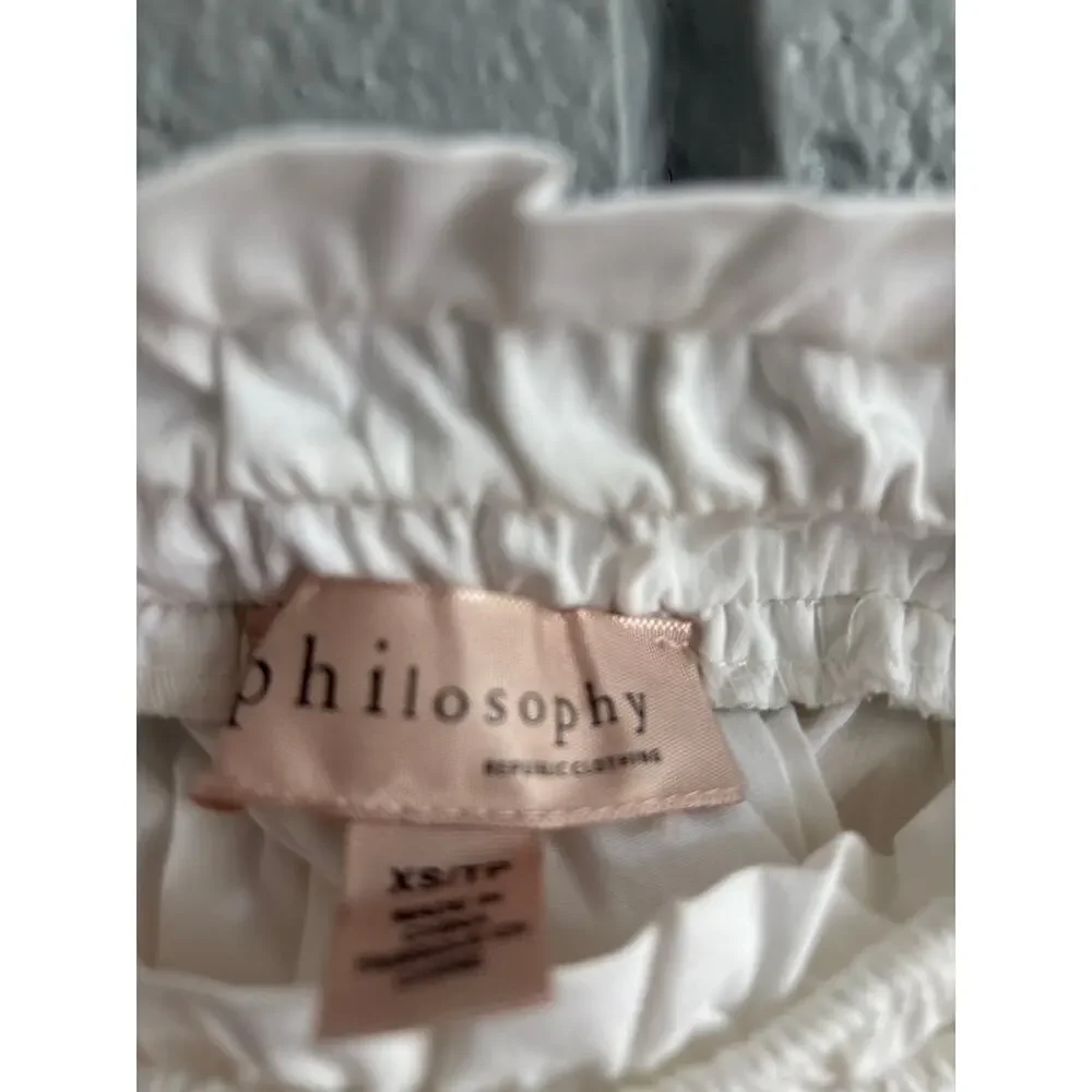 Anthropologie Philosophy Cotton Popplin White Maxi Skirt size xs
